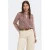 ONLY rechtvallende semi-transparante blouse met ruches en dierenprint – rood