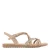 Graceland leren sandalen met strass beige