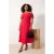 Trendyol Curve Dames Rood Effen Midi Mouwloos Feest Skater Grote maten Jurk