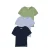 s.Oliver T-shirt – set van 3 donkerblauw/lichtblauw/groen