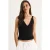 Aangesneden V-hals Geribbelde Brei Crop Top