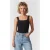 Karl Lagerfeld Logo Strap Knit Singlet Black