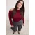 Trendyol Curve Dames Bordeaux Effen Lang Getailleerd Grote maten Blouses