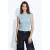 MANGO TEEN mouwloze top met ruches en smockwerk – lichtblauw
