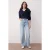 TRENDYOLMİLLA Dames Donkerblauw Effen Wijde pijp Hoge taille Jeans