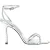 Jimmy Choo Zilveren Leren Stiletto Hak Sandalen