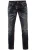 Jeansbroek “RUBEN” Zwart Gebruikt met neonrode decoratieve naad