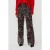 EsQualo Trousers Lurex Plisse Waves Print
