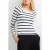 French Connection Rallie Stripe Ls Sq Nk Tee Stripe S White/marin