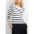 French Connection Rallie Stripe Ls Sq Nk Tee Stripe S White/marin
