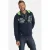 Jan Vanderstorm sweatvest STORR Plus Size met tekst donkerblauw