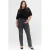 Fox Factor Plus Size high waist straight leg jeans met strass-steentjes – grijs