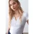 Dames Slim Fit Katoenen U-hals T-shirt