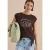 Cecil Dames Shirt met overhangende schouder en knoopdetail in Bruin