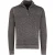 Half zip trui Casa Moda grijs structuur