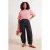 Trendyol Curve Dames Roze Gestreept Kort Regular fit Grote maten T-shirts