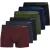 Jack & Jones Heren boxershorts trunks effen jacbasic bamboe 6-pack rood/zwart/blauw/groen
