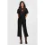Anytime jumpsuit met linnen zwart