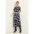 CLAUDIA BY CLAUDIA STRÄTER midi jurk met print van travelstof – donkerblauw