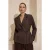 TRENDYOLMİLLA Dames Bruin Gestreept Lang Oversized Blazers