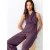 MANGO TEEN gestreepte pantalon – aubergine