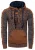 Contrasterende grof gebreide hoodie met 1/2 rits