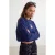 TRENDYOLMİLLA Dames Donkerblauw Dierenprint Lang Relaxed fit Sweatshirts