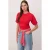 TRENDYOLMİLLA Dames Rood Effen Driekwart mouw Getailleerd T-shirts