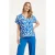 Smashed Lemon 25002 v-hals top met te abstracte printlosse pasvorm |