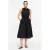 comma broderie midi jurk – zwart