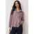 TRENDYOLMİLLA Dames Bordeaux Gestreept Lang Regular fit Overhemden