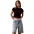 Calvin Klein Gestreepte crop-top met enkel logo voor dames (Zwart)
