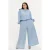 YOEK wide leg regular waist broek light blue denim