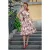 Topvintage exclusive ~ Yade Tropical swing jurk in wit en roestrood