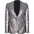 AllSaints Leigh Sequin Blazer Silver