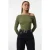 TRENDYOLMİLLA Dames Kaki Effen Lang Getailleerd Blouses