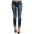 Acht Katoen Blauwe Gewassen Lage Taille Skinny Gekorte Jeans