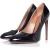 Leren pumps in patent zwart