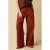 Sissy-Boy wide leg fit broek met riemlussen en linnen – bruin