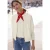 Street One Studio Dames Blouson met bloemenstructuur en ritssluiting in Wit