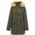 Miso Dames Hooded Full Zip Parka (Khaki Groen)