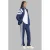 adidas Originals regular waist gestreepte broek donkerblauw