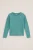 WE Fashion – Meisjes ajour T-shirt met embroidery – Pastelgroen – Katoen –