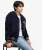 Cord Varsity Bomber Jas Relaxed Pasvorm Blauw