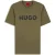 Hugo Heren-T-shirt met Dulivio-logo in contrasterende kleuren (Kaki Groen)
