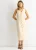 Stone knoop door taille jas midi jurk