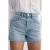 Mango slim fit regular waist denim short met glitters – lichtblauw