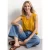 Street One Dames Shirt met afhangende schouders en elastische zoom in Geel