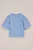 WE Fashion – Meisjes seersucker blouse met embroideries – Regular fit – Blauw – Katoen –