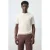 Mango Man slim T-shirt ecru rib gebreid